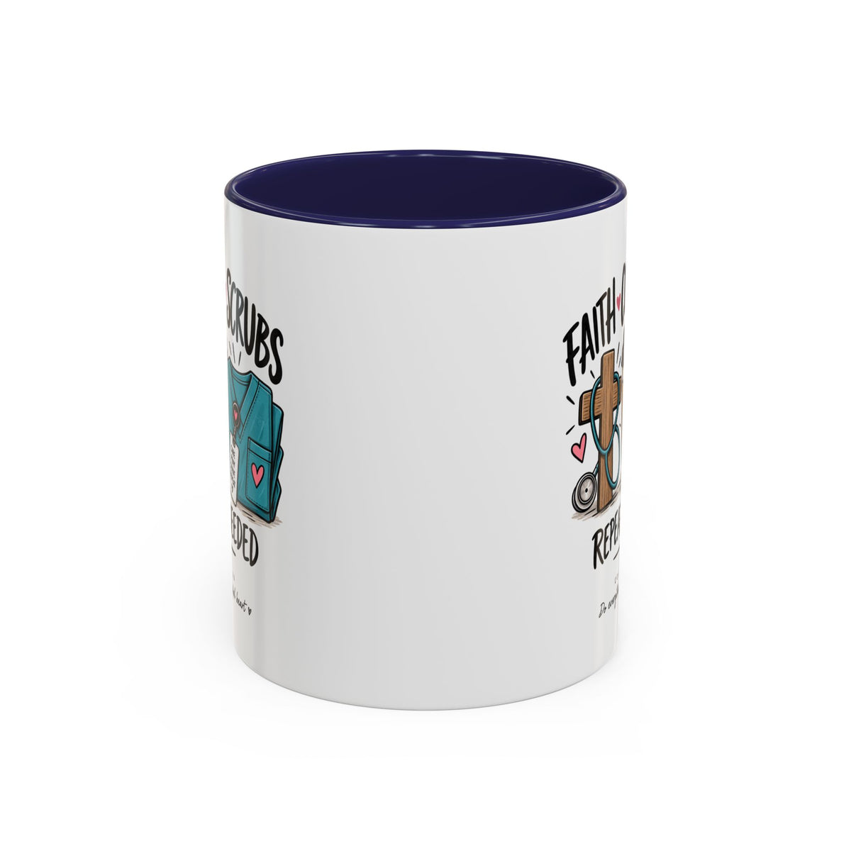 Faith Coffee Scrubs Mug — "Fueled by Him" Christian Nurse Coffee Mug (11oz)