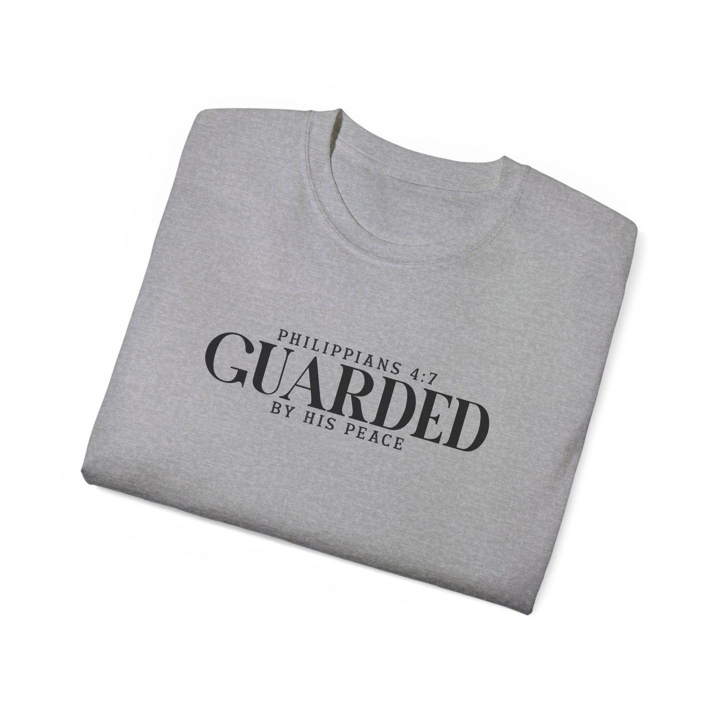 Phillippians 4:7 Guarded By His Peace Unisex Christian Ultra Cotton Tee Printify