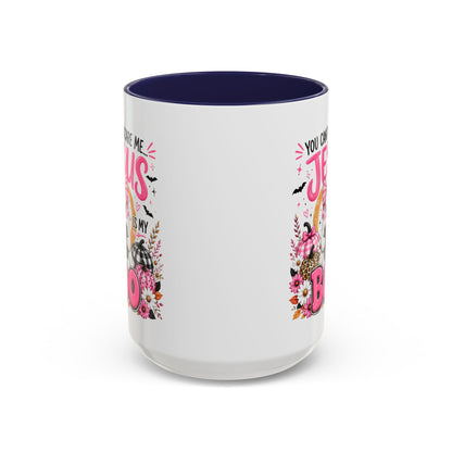 You Can’t Scare Me Jesus Is My Boo Coffee Mug — Halloween Christian Accent Mug