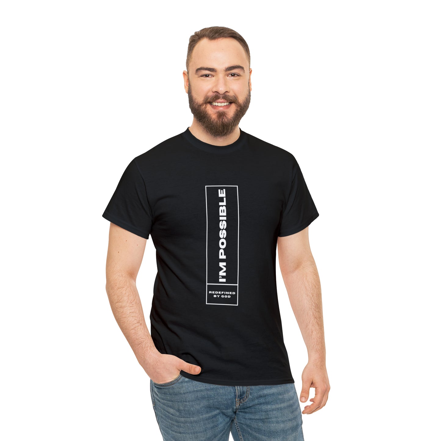 I'm Possible Redefined By God Unisex Heavy Cotton Tee Printify