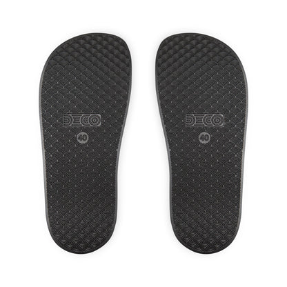 He Did It Women's Christian Slide Sandals — Christian Scripture 1 Corinthians 15:3 Pool Slides