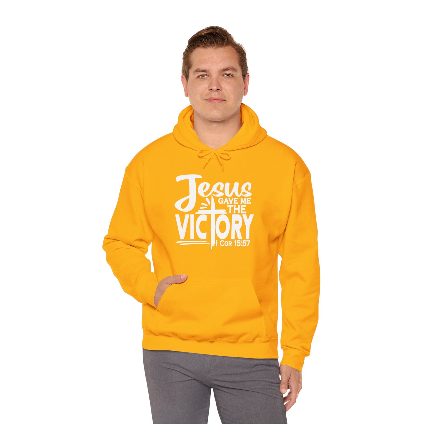 Jesus Gave Me The Victory Unisex Christian Hooded Pullover Sweatshirt