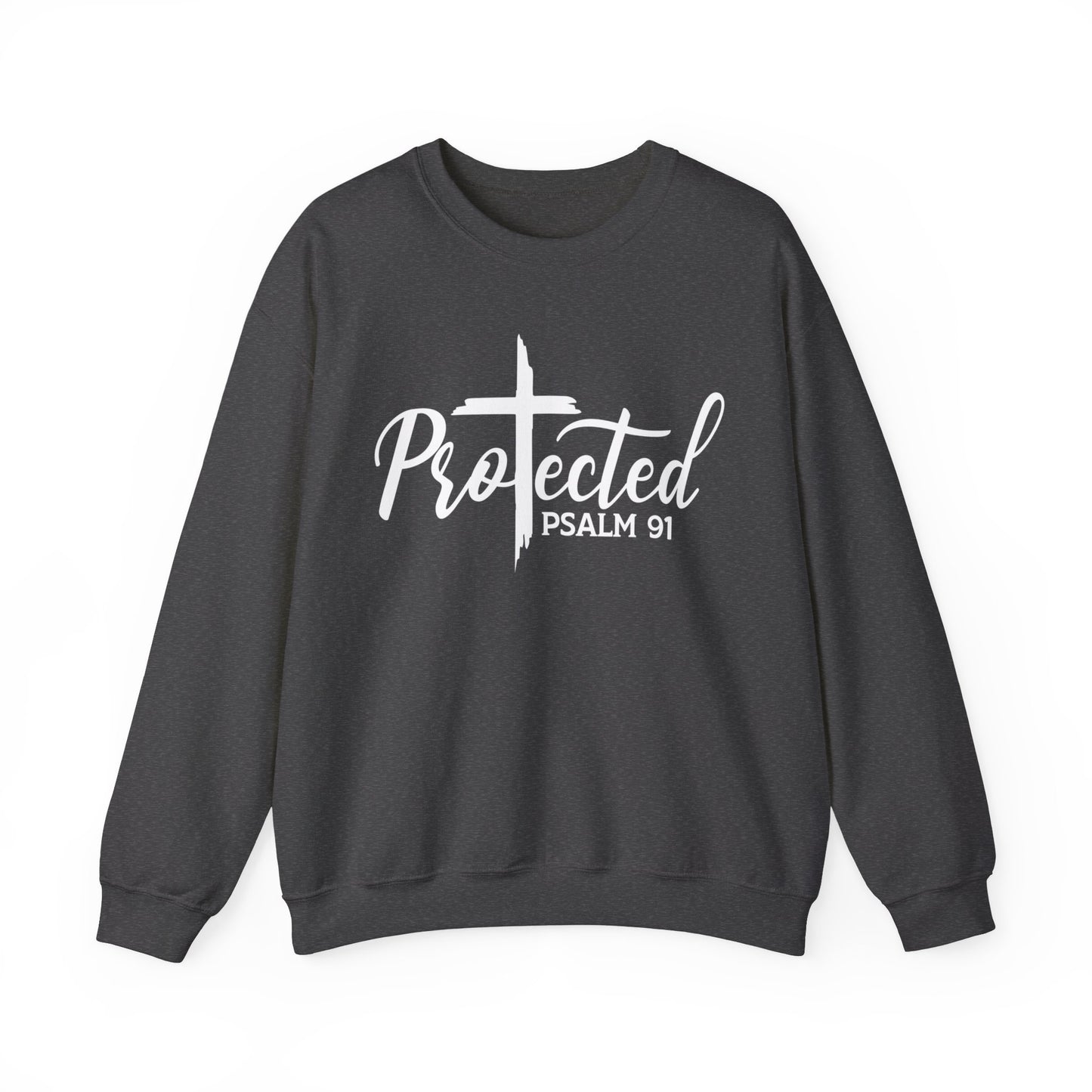 Psalm 91 Protected  Unisex Heavy Blend™ Crewneck Christian Sweatshirt