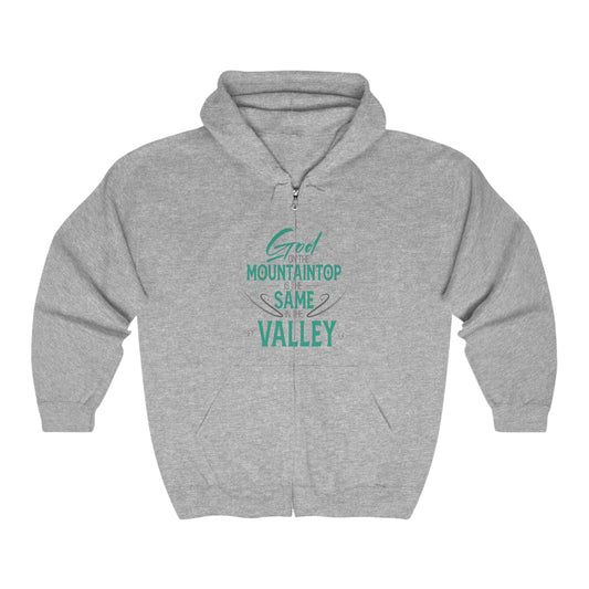 God On The Mountaintop Is The Same In The Valley  Unisex Heavy Blend Full Zip Hooded Sweatshirt