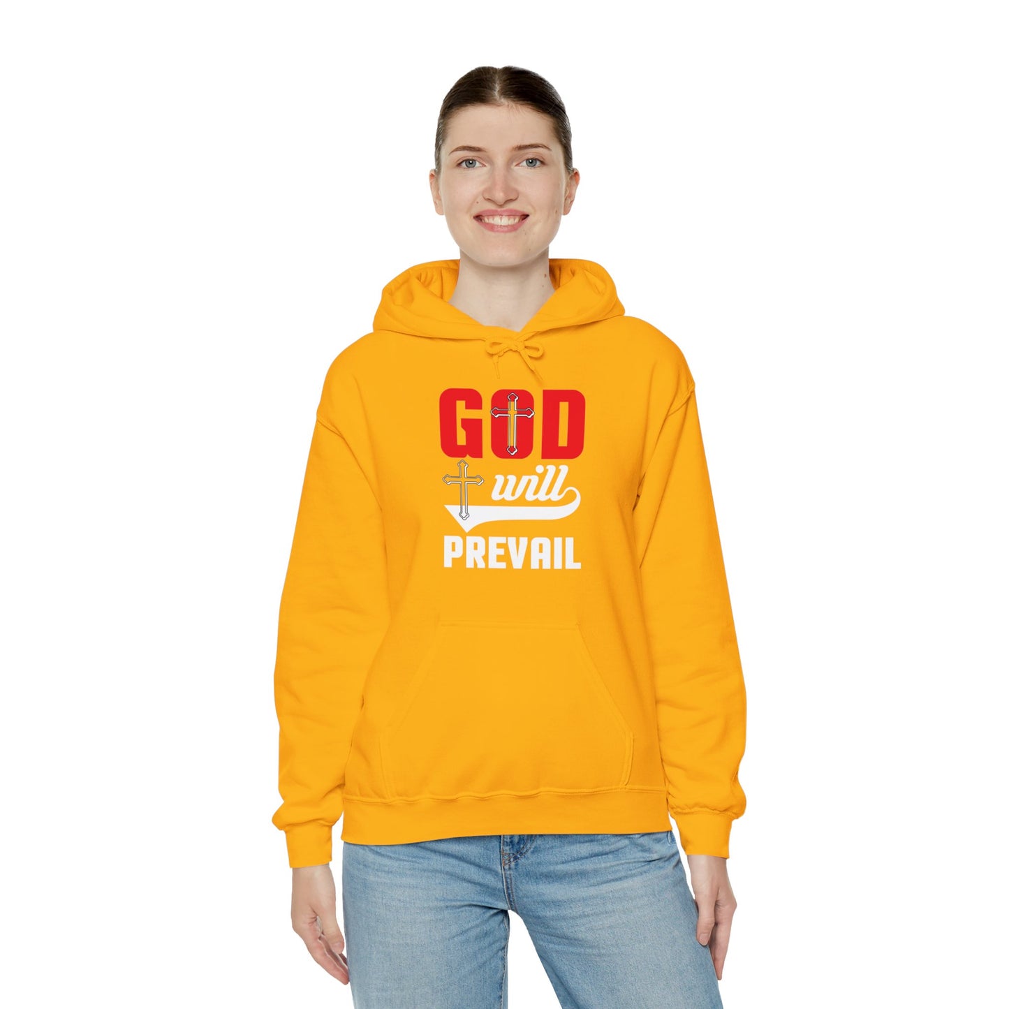 God Will Prevail Unisex Christian Hooded Pullover Sweatshirt