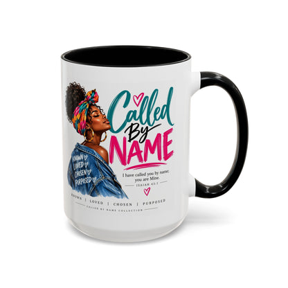 Called By Name inspirational Christian coffee mug with portrait of a woman of faith