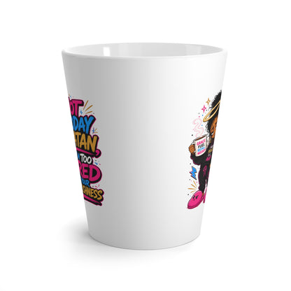 Latte Mug — "Not Today Satan" Coffee Mug with Sassy Afro Angel Design