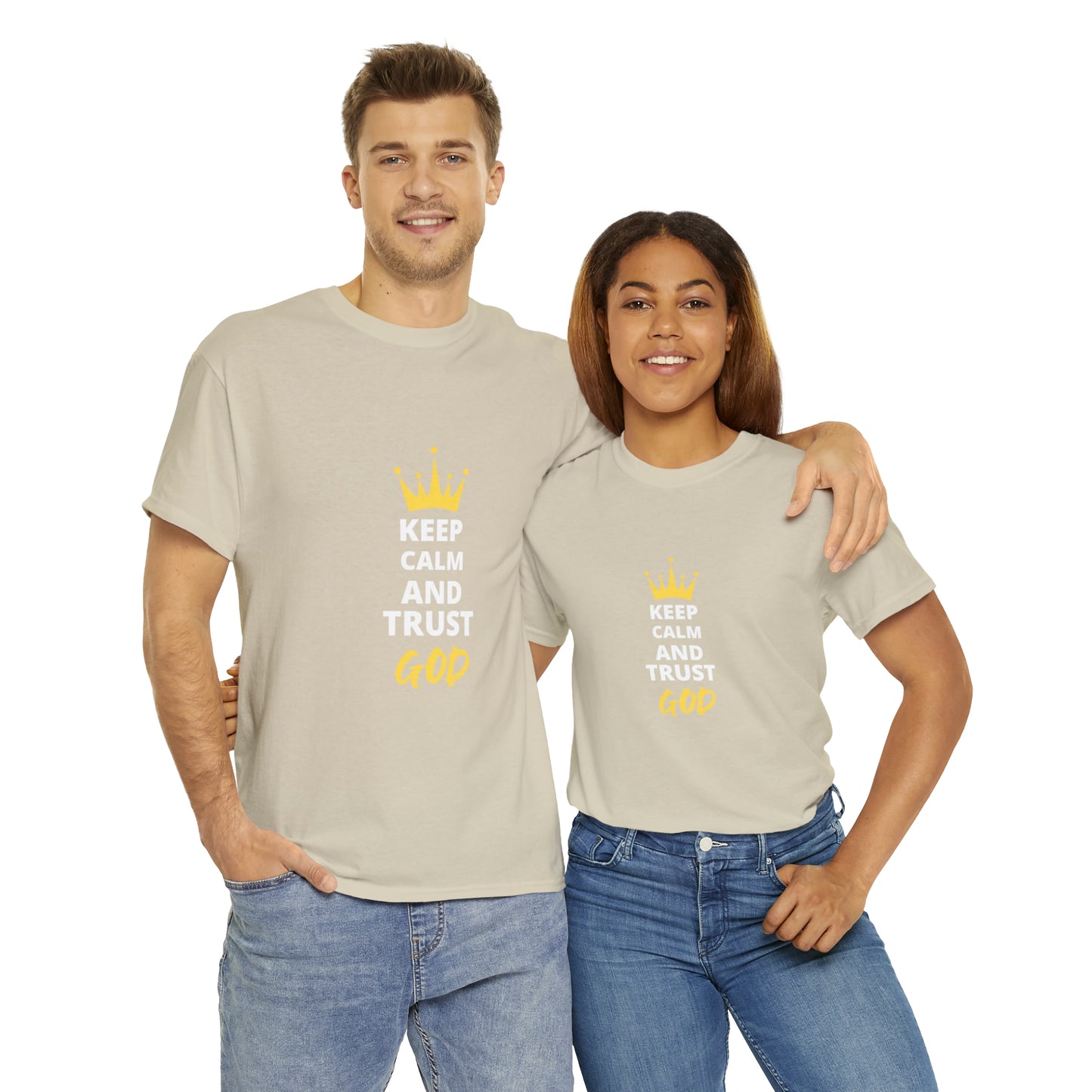 Keep Calm And Trust God Unisex Heavy Cotton Tee Printify