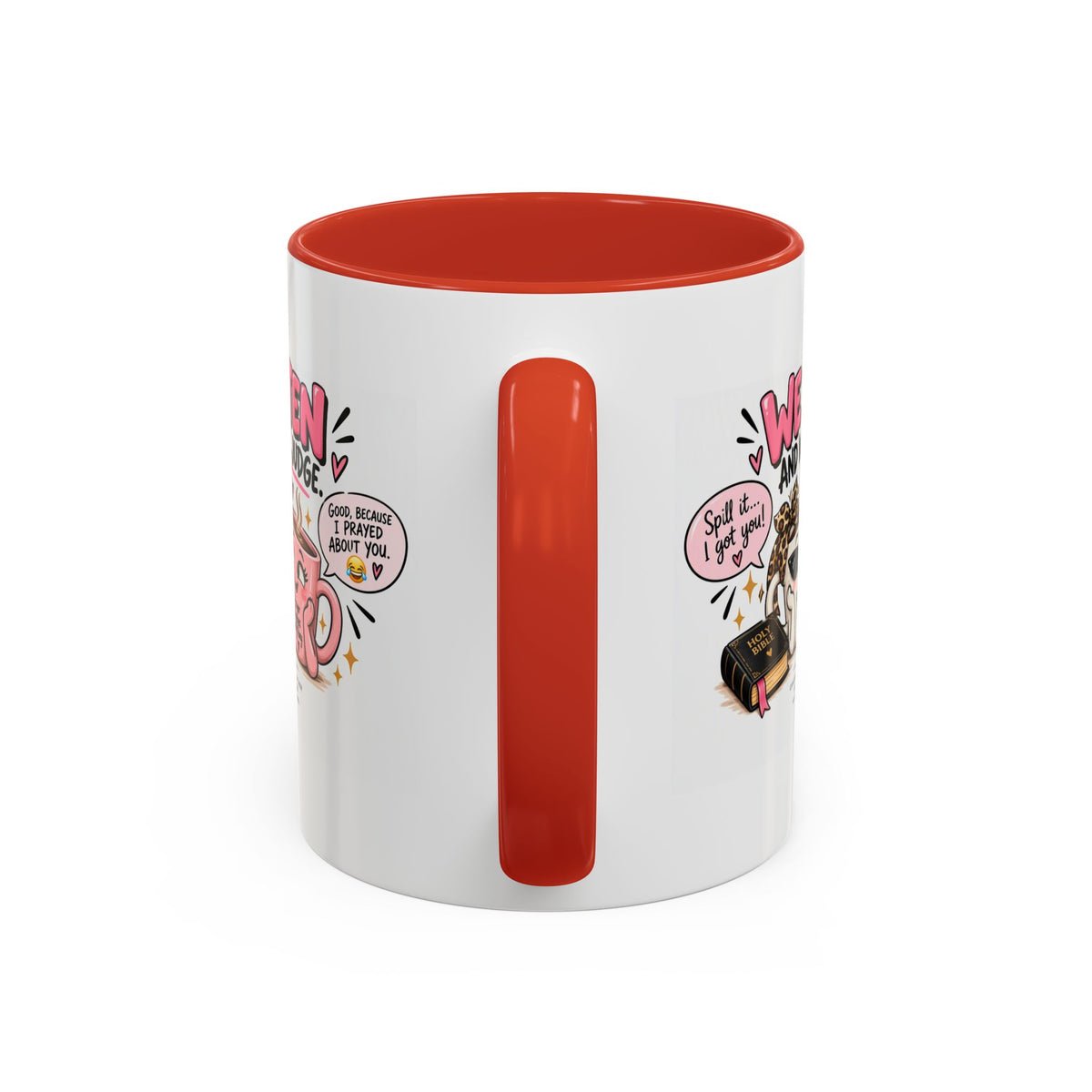 Coffee Mug — "We Listen and We Don't Judge" Inspirational Pink Ceramic Mug (11/15oz)
