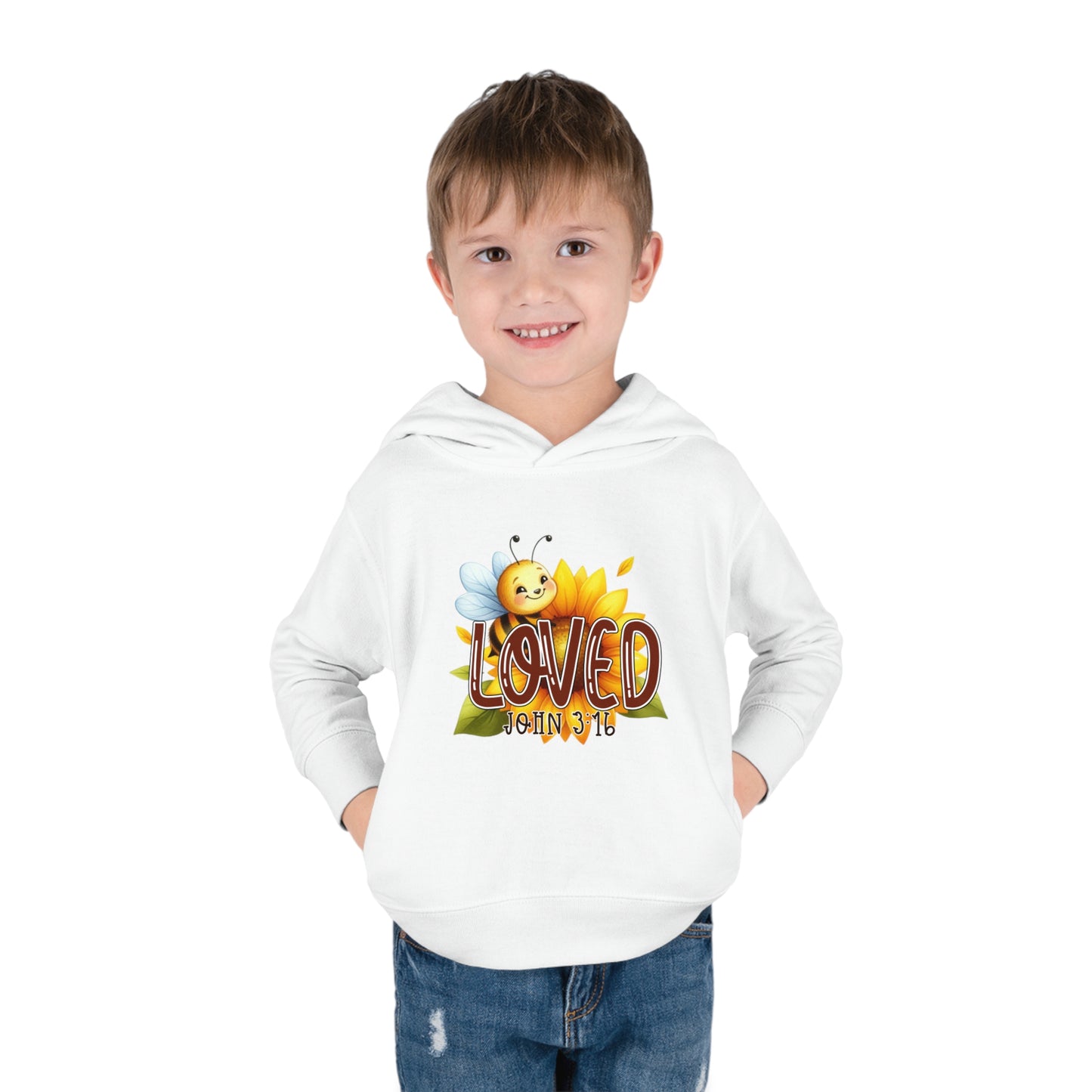 John 3:16 Loved Christian Toddler Pullover Fleece Hooded Sweatshirt