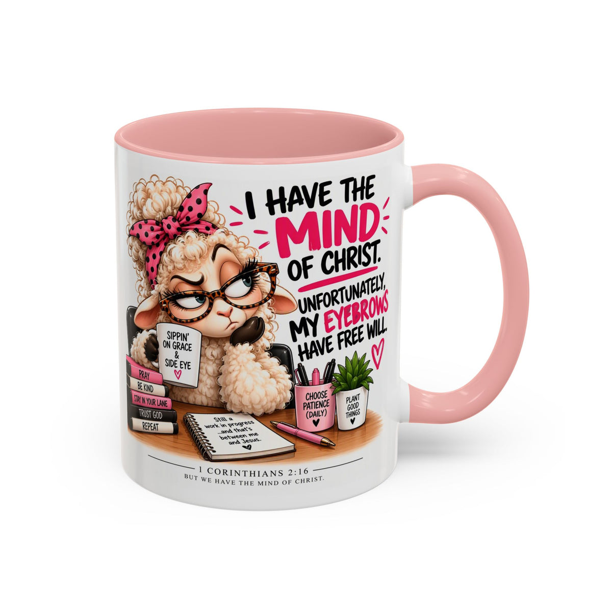 Christian Coffee Mug – "I Have the Mind of Christ" Funny Sheep Design (11/15 oz)