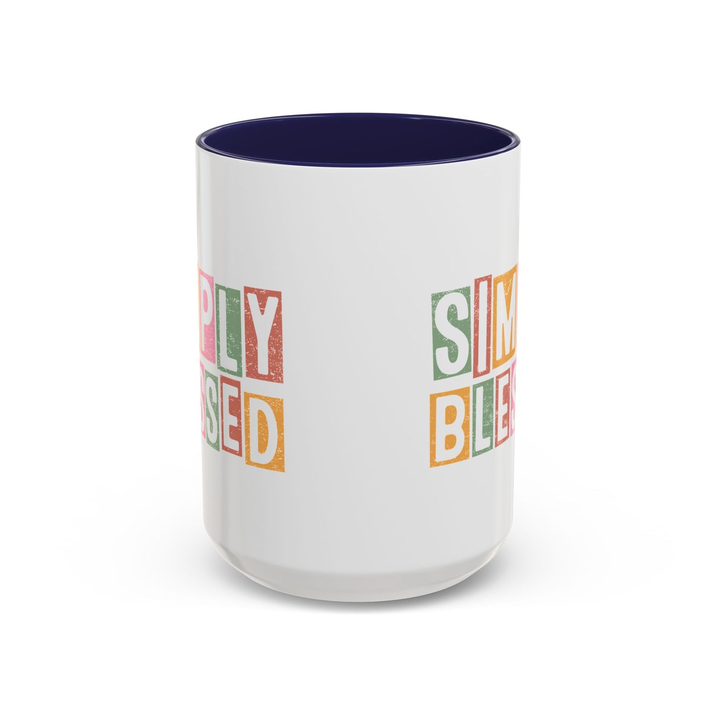 Christian Ceramic Mug- Simply Blessed Accent Coffee Mug (11, 15oz)