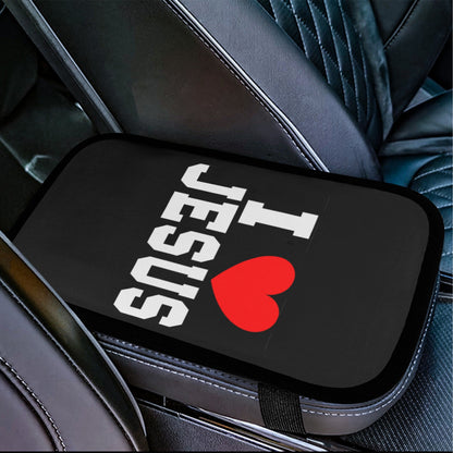 I Love Him Christian Car Armrest Cover - ClaimedbyGodDesigns