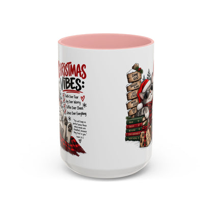Christmas Vibes: Jesus Over Everything Santa Cat Coffee Mug