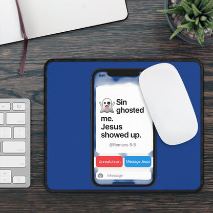 Ghosted Sin Gaming Mouse Pad, Christian Decor, Gamer Gift, Office Desk Accessory, Unique Spiritual Mousepad - ClaimedbyGodDesigns