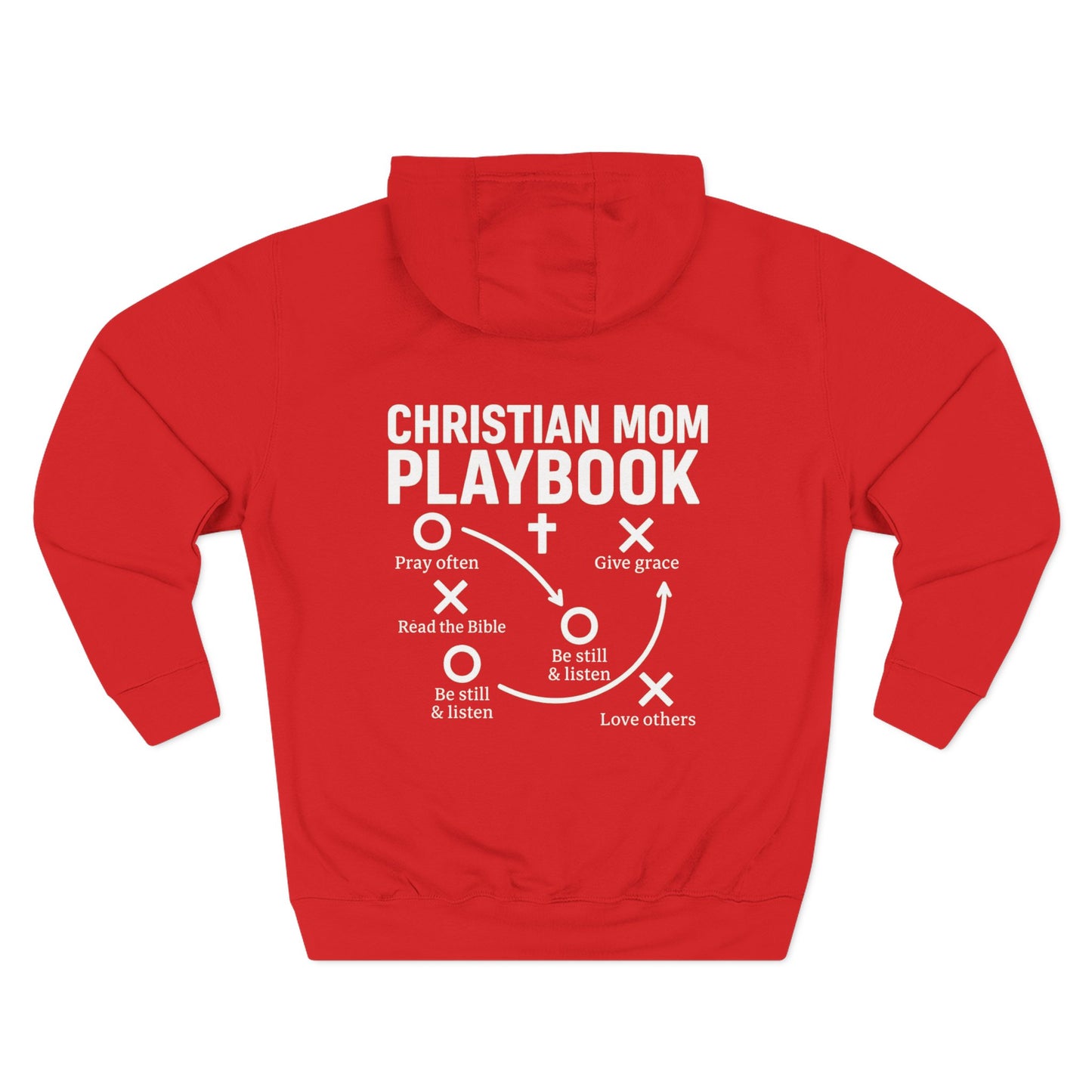 Cozy Christian Mom Playbook Women's Fleece Hoodie for Comfort, Casual Wear, Gift for Holidays, Warm Layering, Ideal for Relaxing Days - ClaimedbyGodDesigns