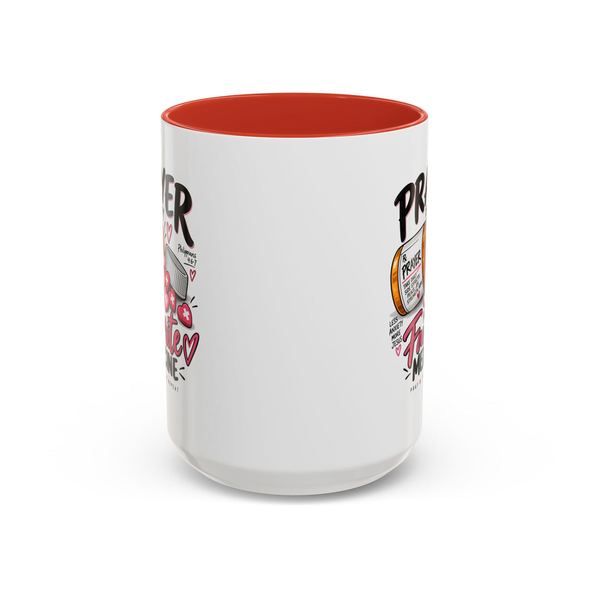 Prayer Is My Favorite Medicine Accent Coffee Mug – Inspirational Religious Gift