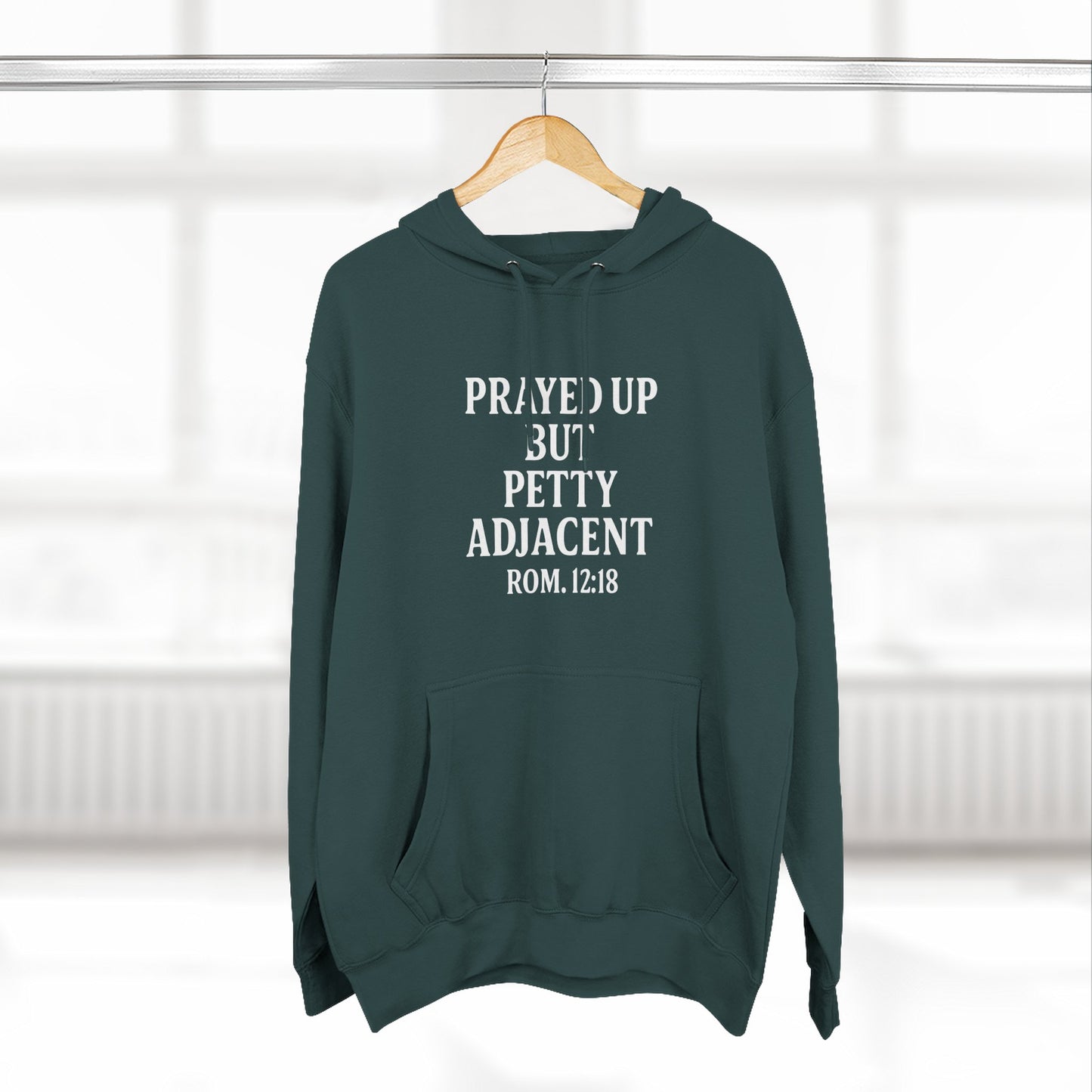 Prayed Up But Petty Fleece Hoodie, Cozy Funny Hooded Sweatshirt for Faithful Friends, Perfect Gift for Spiritual Comfort, Devotional [...] - ClaimedbyGodDesigns