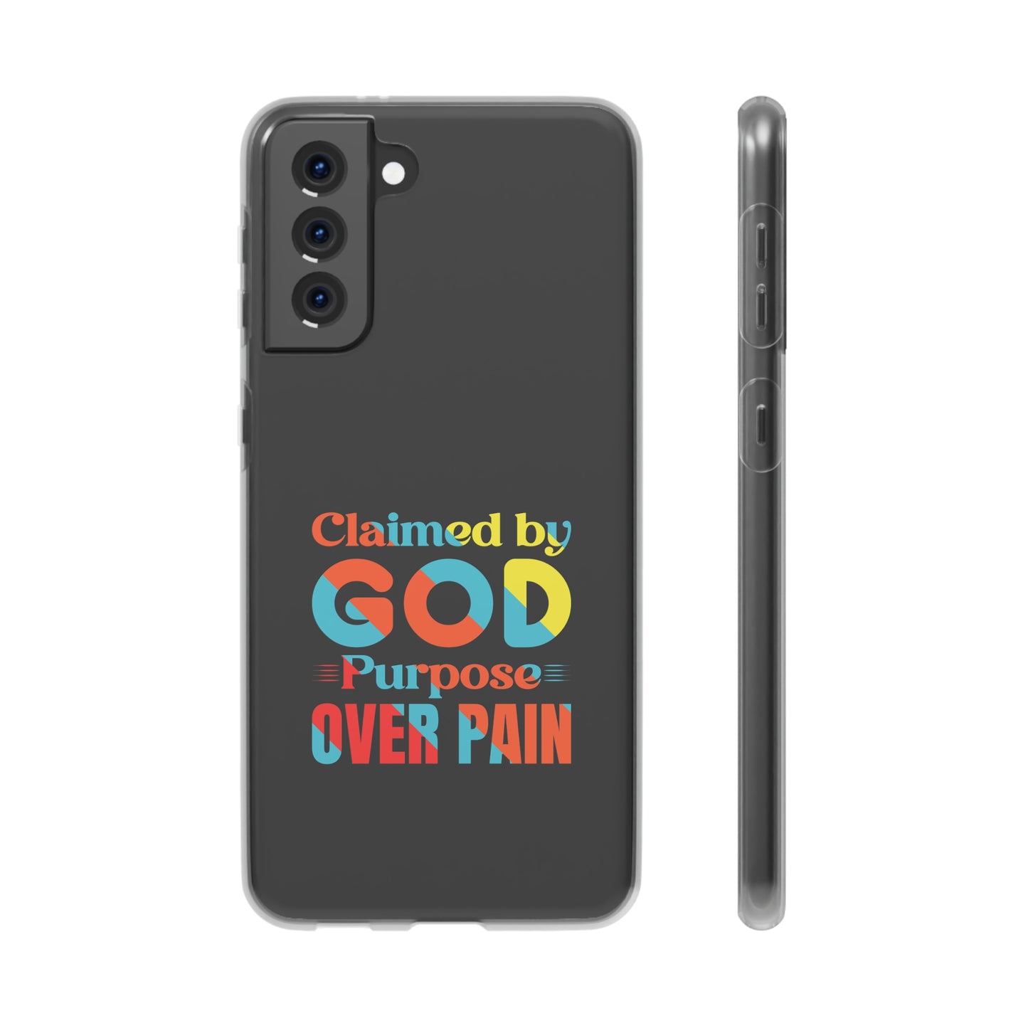 Claimed By God Purpose Over Pain Christian Flexi Phone Case Printify