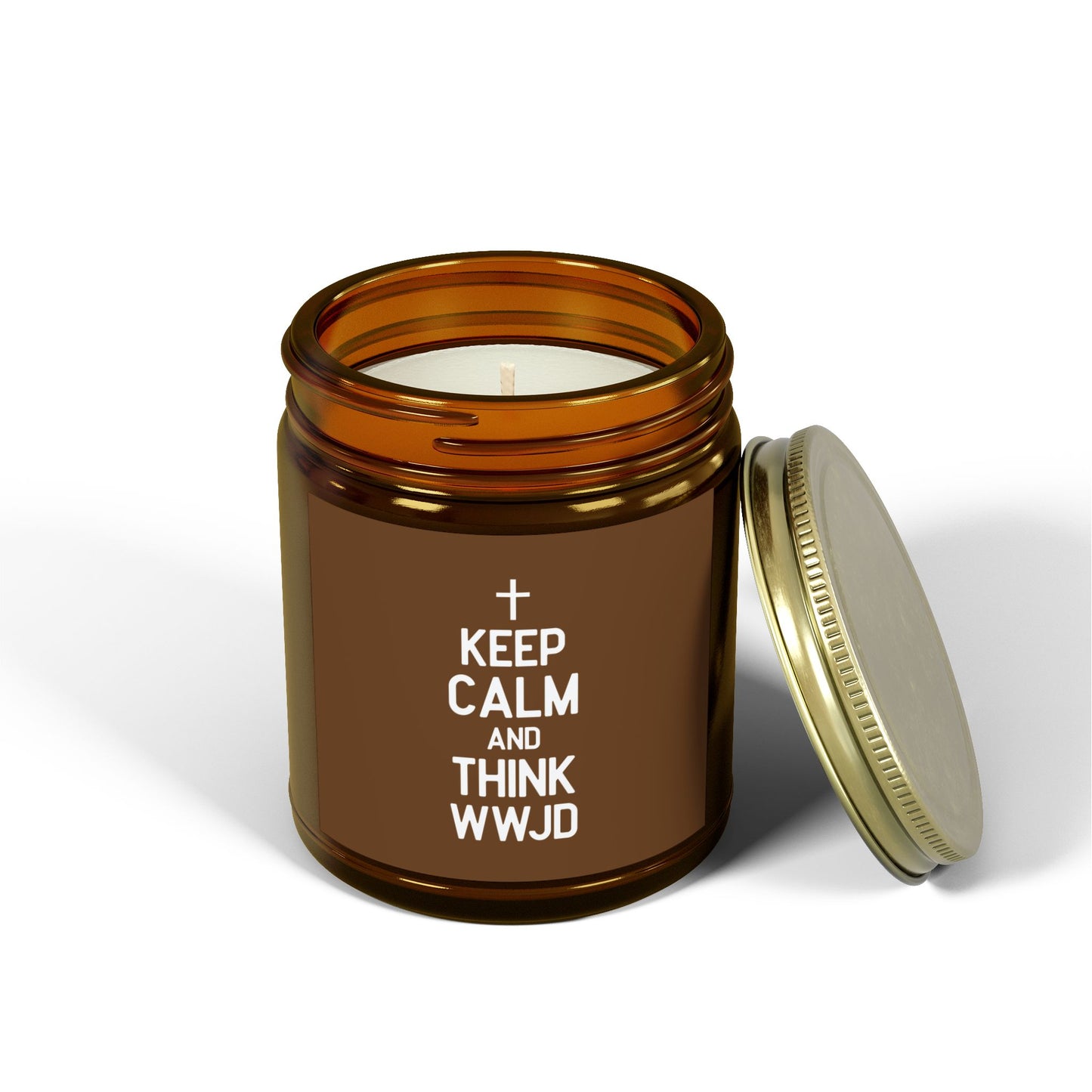 Keep Calm And Think What Would Jesus Do Christian Scented Candle (4oz, 9oz)