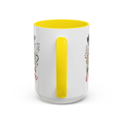 Walking By Faith, Running On Caffeine Coffee Mug (Accent)