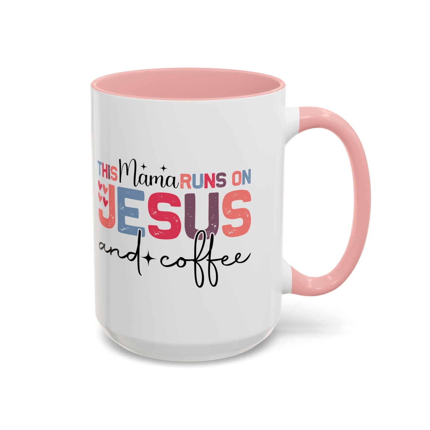 Christian Ceramic Mug - This Mama Runs On Him & Coffee Christian Accent Coffee Mug (11, 15oz)