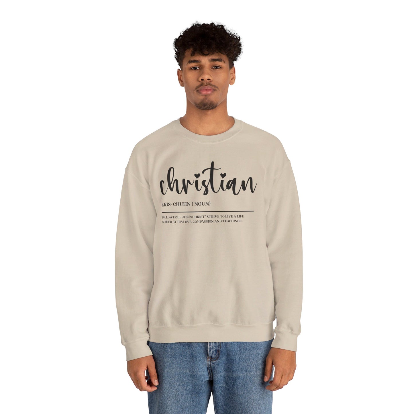 I Am A Christian Follower Of Christ  Unisex Heavy Blend™ Crewneck Christian Sweatshirt