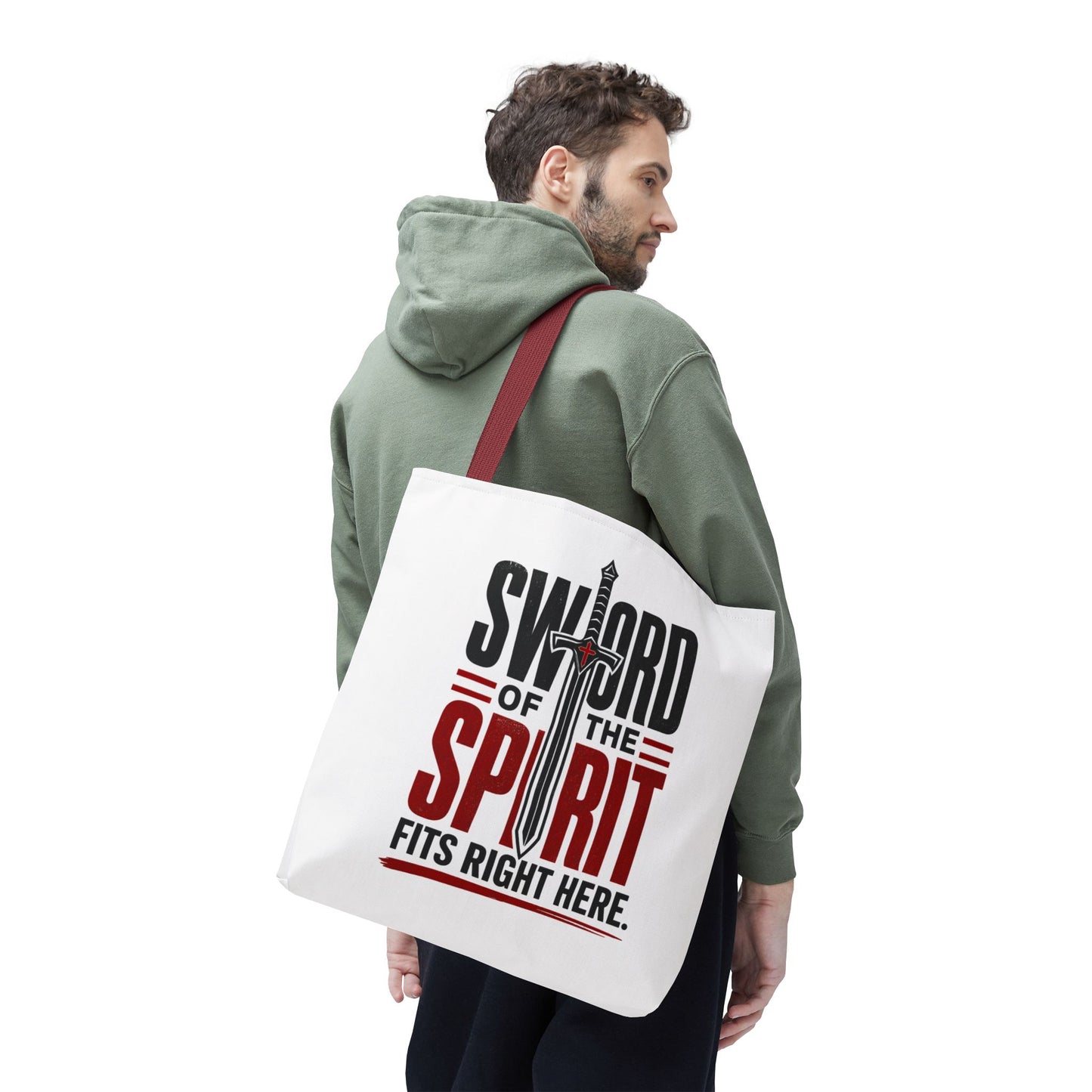 Sword of the Spirit Tote Bag — Christian Faith Inspirational Canvas Tote - ClaimedbyGodDesigns