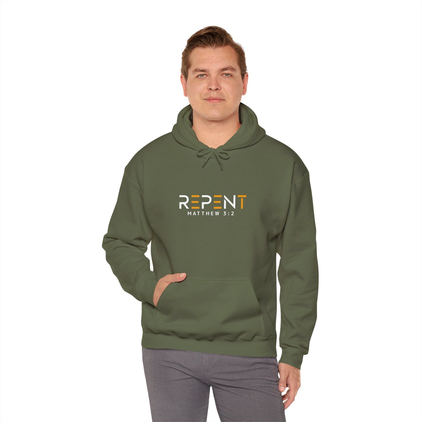 Repent Christian Unisex Hooded Pullover Sweatshirt