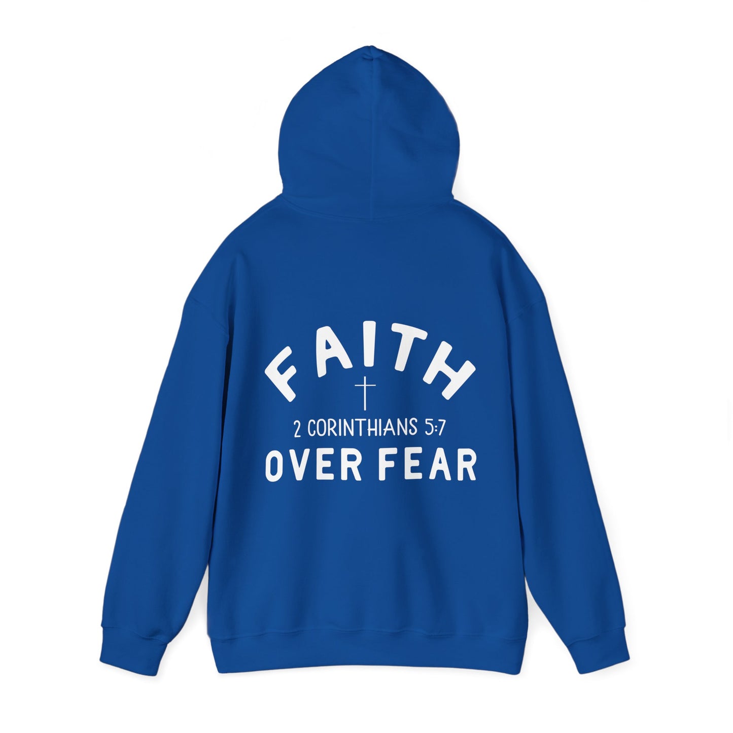 Faith Over Fear 3 Crosses  Unisex Christian Hooded Pullover Sweatshirt