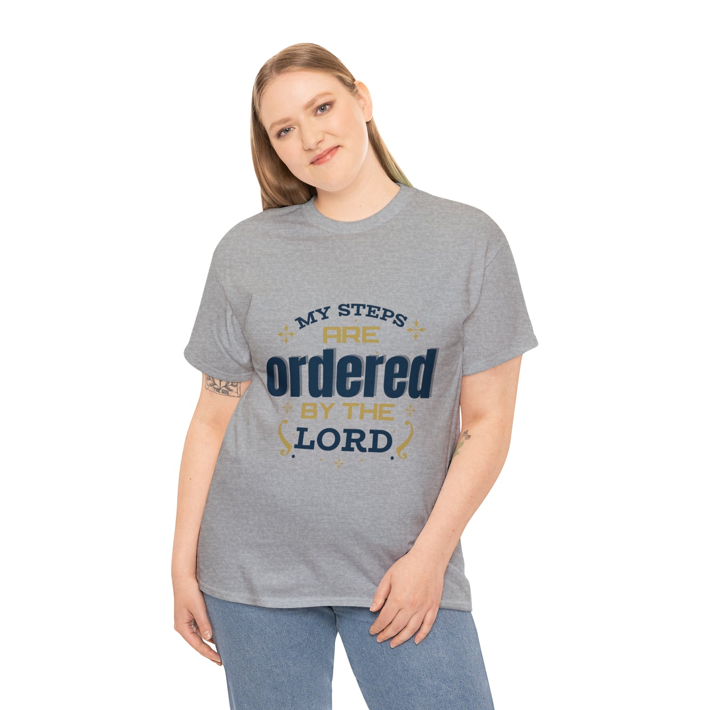 My Steps Are Ordered By The Lord Unisex Heavy Cotton Tee