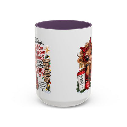 Dear Negative People… I’m Busy Celebrating Jesus! Christmas Cow Mug