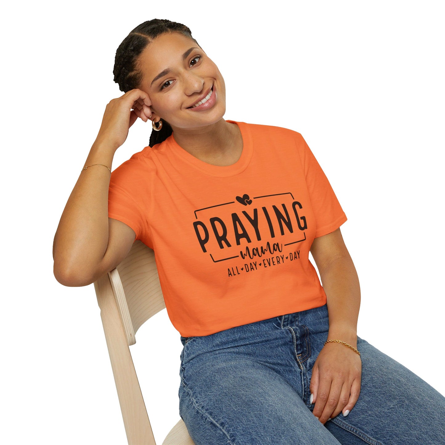 Praying Mama All Day Every Day Women's Christian T-shirt