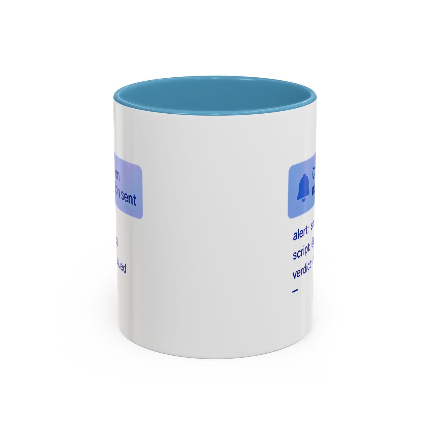 Conviction Notification Accent Coffee Mug - Unique Gift for Christians, Bible Study, Inspirational Drinkware, Alert and Verdict Theme - ClaimedbyGodDesigns