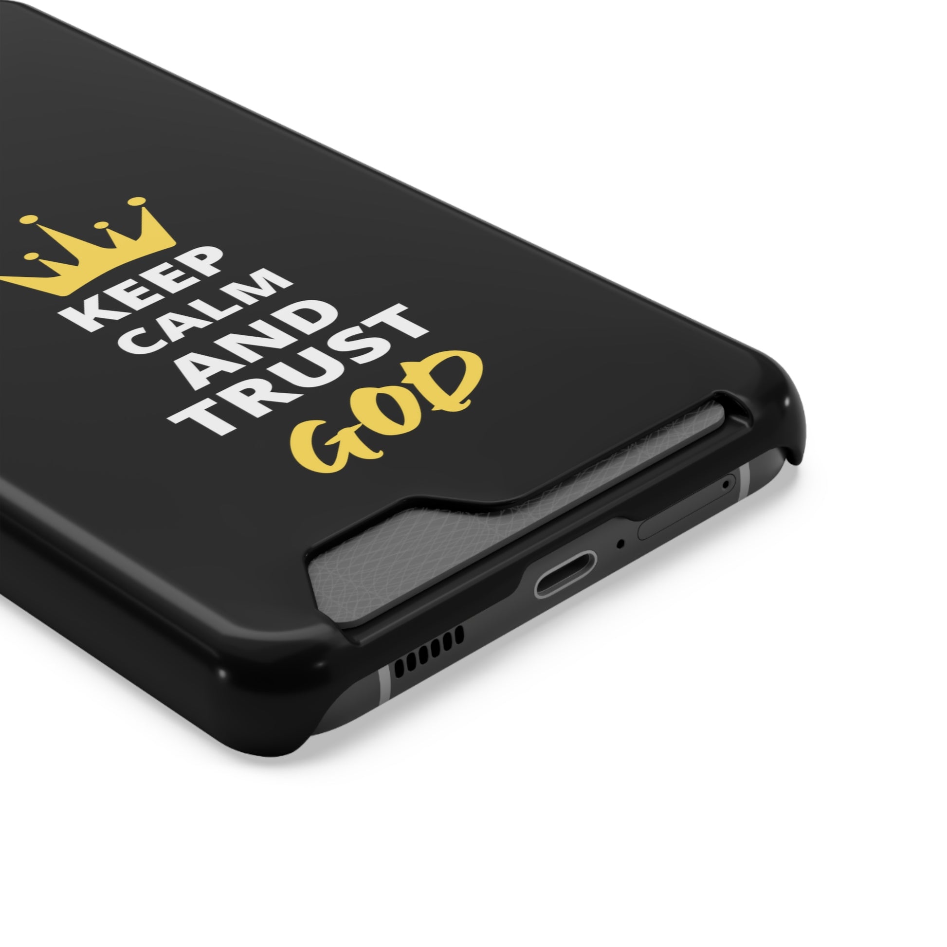 Keep Calm And Trust God Christian Phone Case With Card Holder Printify