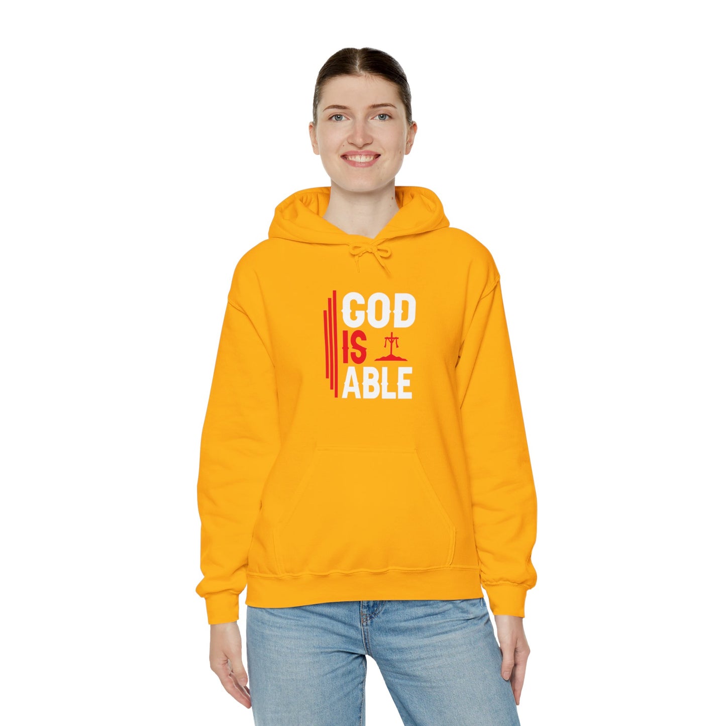 God Is Able Unisex Christian Hooded Pullover Sweatshirt