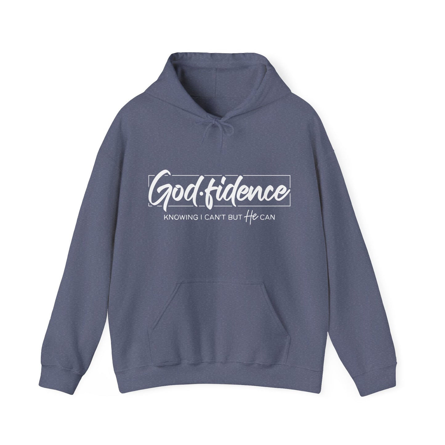 Christian Hooded Sweatshirt -Confidence In Him Knowing I Can't But He Can