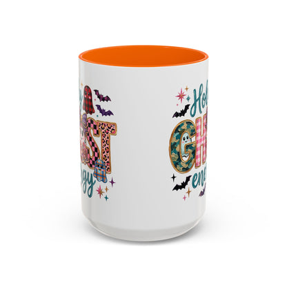 Accent Christian Coffee Mug — "Holy Ghost Energy" Halloween Cute Spooky Ceramic Mug (11/15oz)