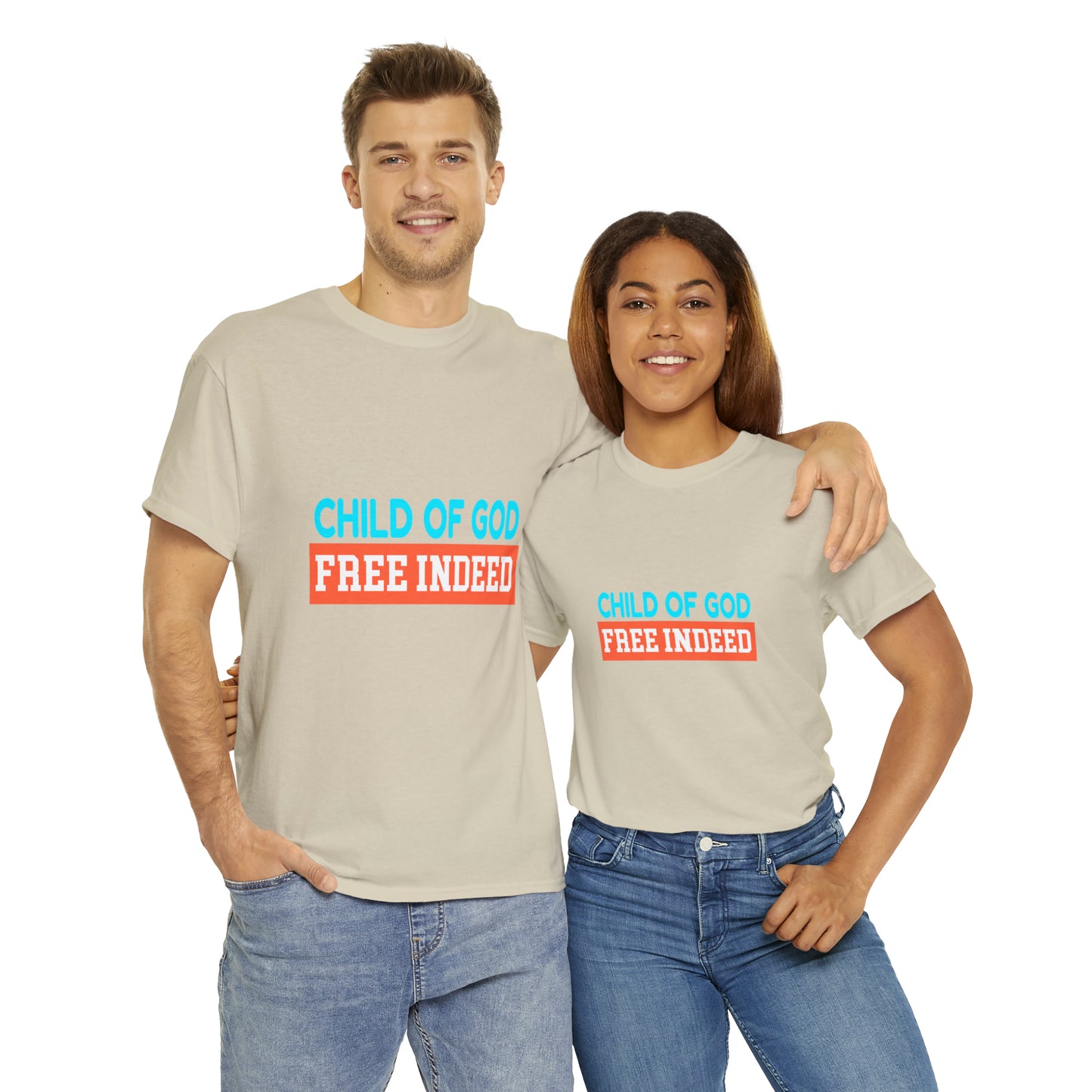 Child Of God Free Indeed Unisex Heavy Cotton Tee Printify