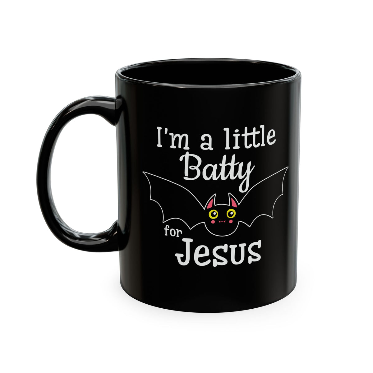 I'm a Little Batty for Jesus Mug – Christian Halloween Ceramic Coffee Cup