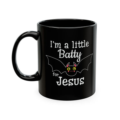 I'm a Little Batty for Jesus Mug – Christian Halloween Ceramic Coffee Cup
