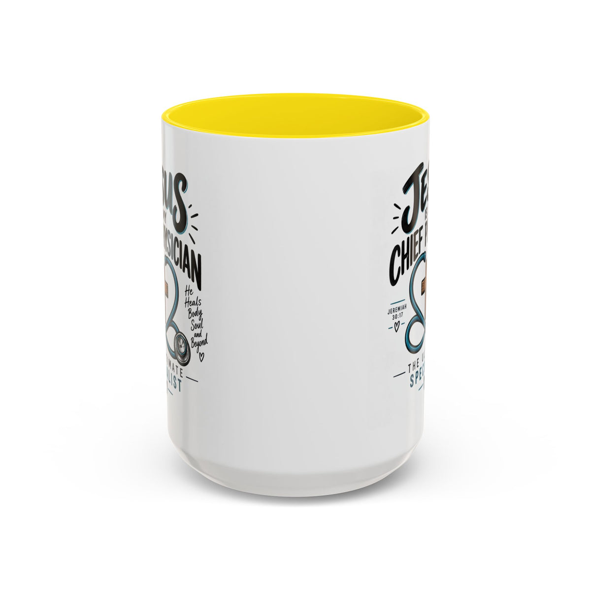 Jesus Is My Chief Physician Accent Coffee Mug – Christian Faith Medical Gift