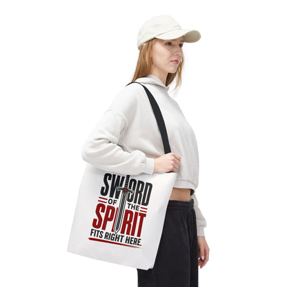 Sword of the Spirit Tote Bag — Christian Faith Inspirational Canvas Tote - ClaimedbyGodDesigns