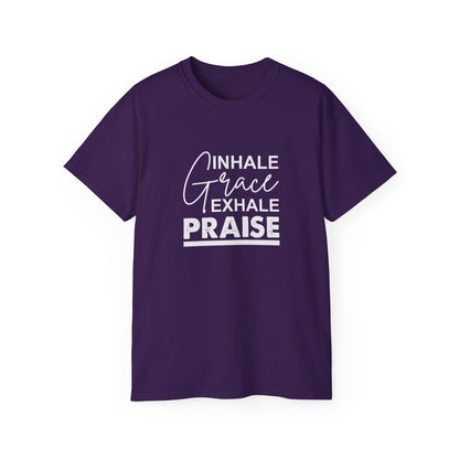Inhale Grace Exhale Praise Unisex Christian Ultra Cotton Tee Printify