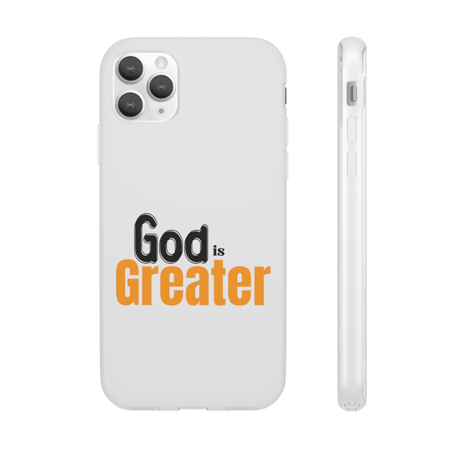 God Is Greater Christian Flexi Phone Case Printify