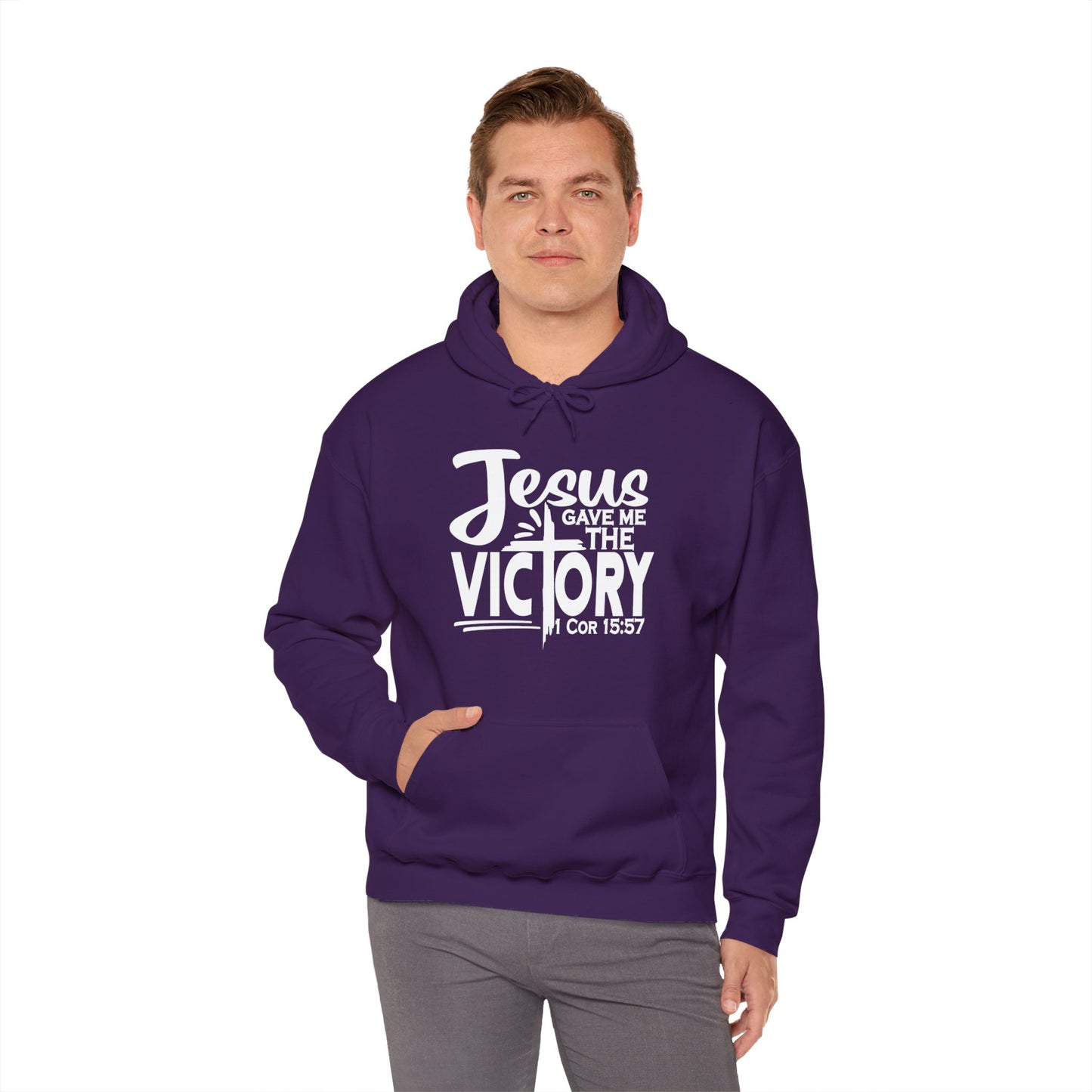 Jesus Gave Me The Victory Unisex Christian Hooded Pullover Sweatshirt