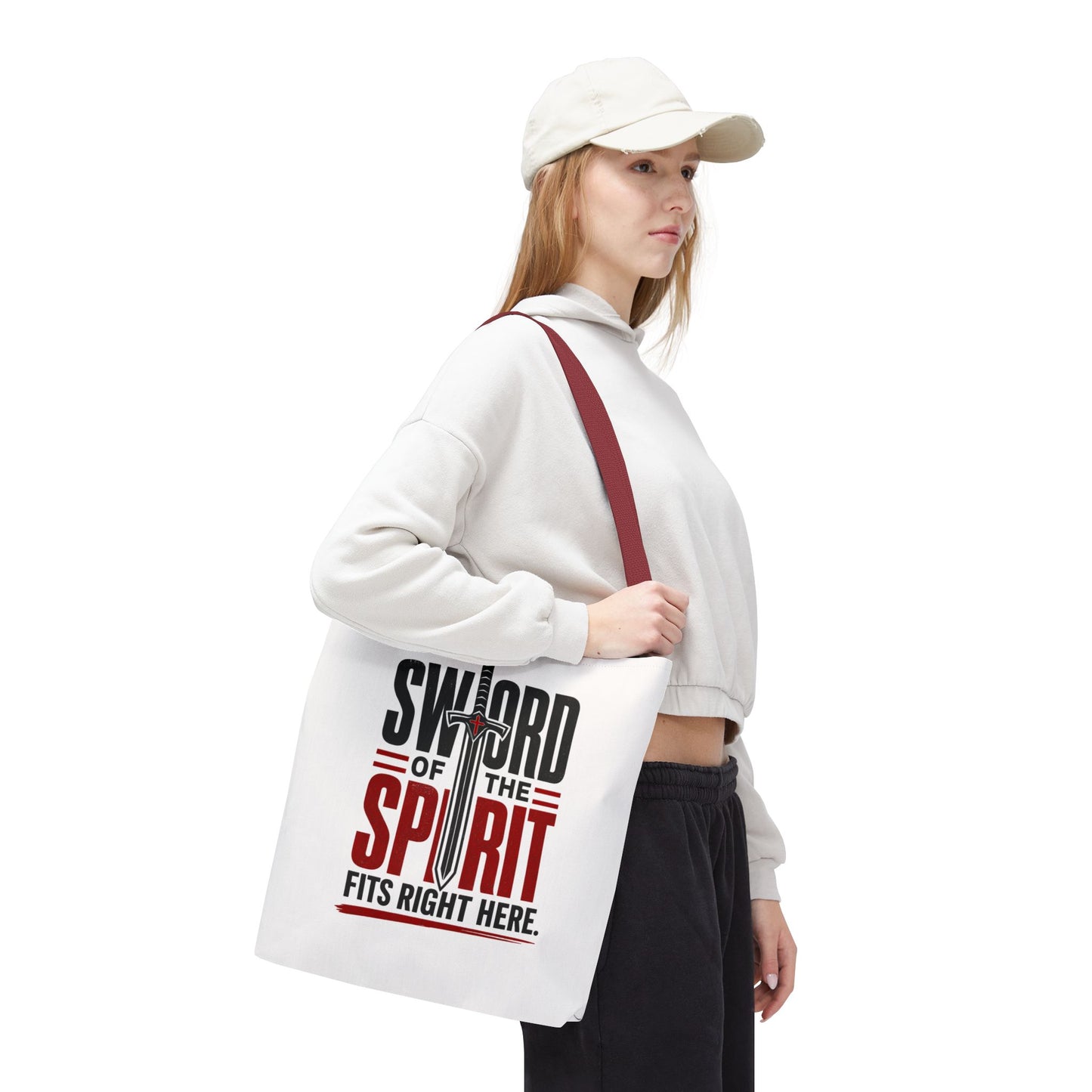 Sword of the Spirit Tote Bag — Christian Faith Inspirational Canvas Tote - ClaimedbyGodDesigns