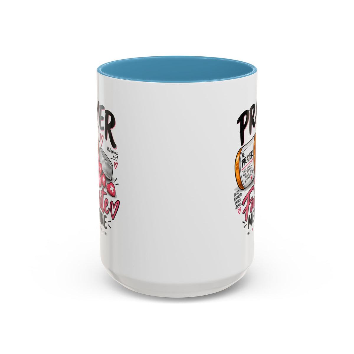 Prayer Is My Favorite Medicine Accent Coffee Mug – Inspirational Religious Gift