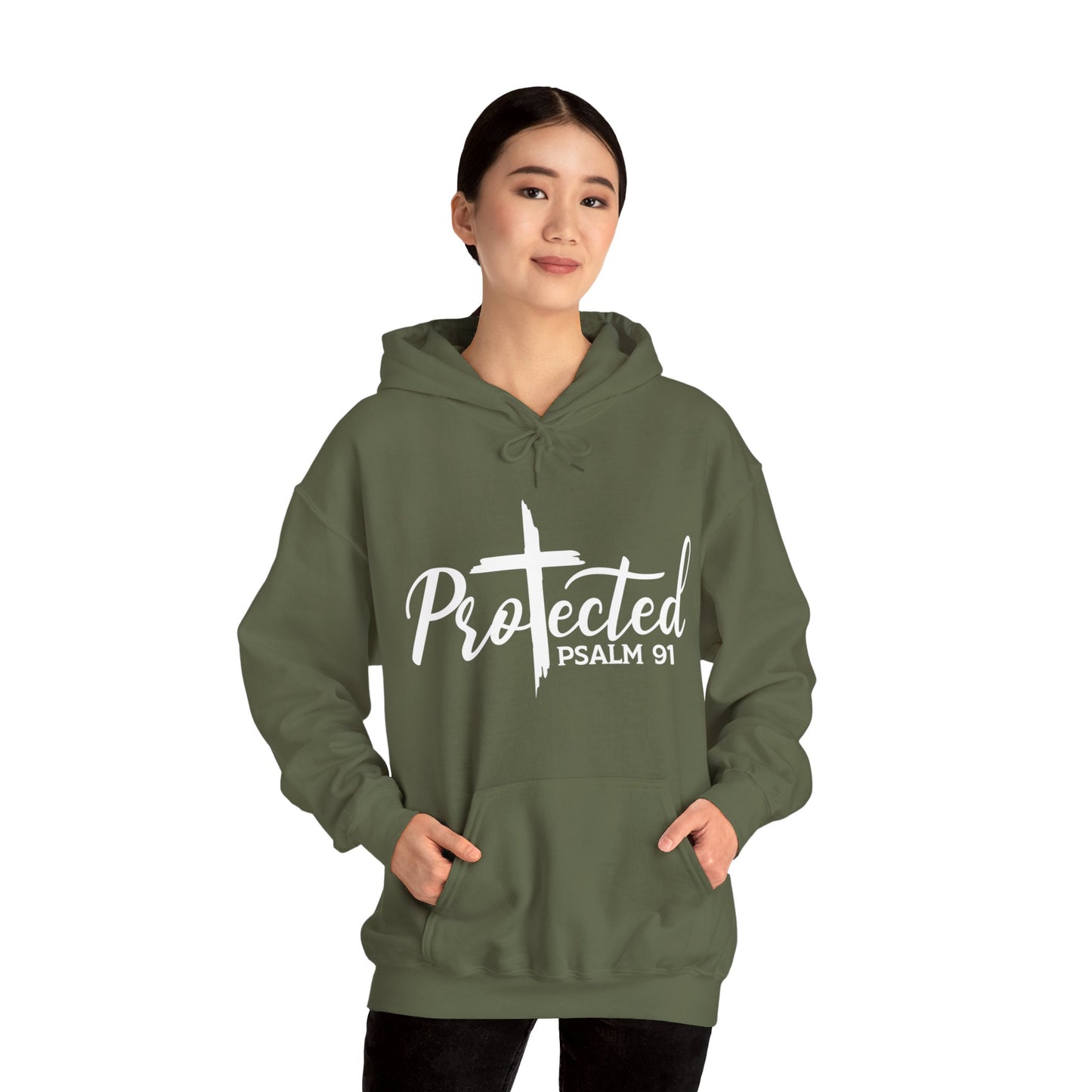 Psalm 91 Protected Unisex Christian Pullover Hooded Sweatshirt