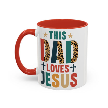 This Dad Loves Him Accent Coffee Mug - Perfect Gift for Father's Day and Christian Dads